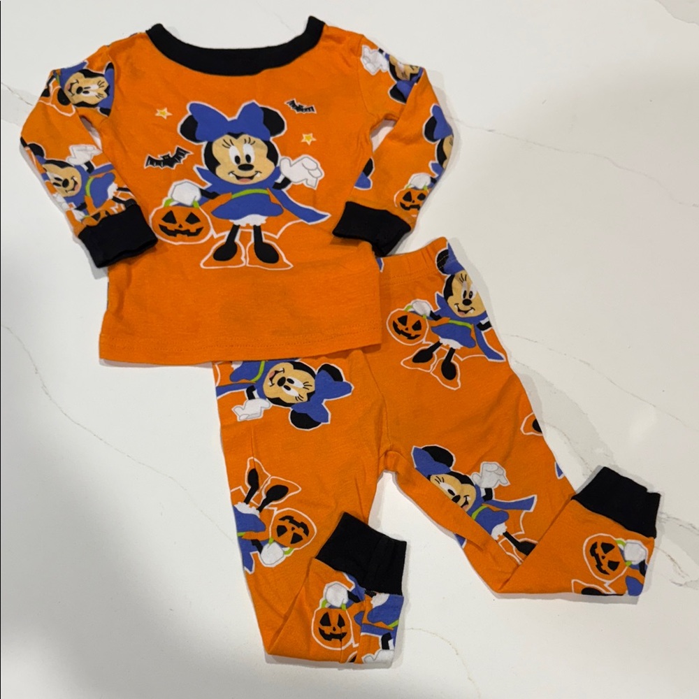 Disney Minnie Mouse Pumpkin Halloween Pajama Set - Picture 2 of 6